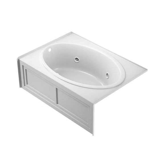 Jacuzzi Nova 42"x60" White Acrylic Oval Alcove Whirlpool Tub Left Hand Drain Right Pump/Motor
