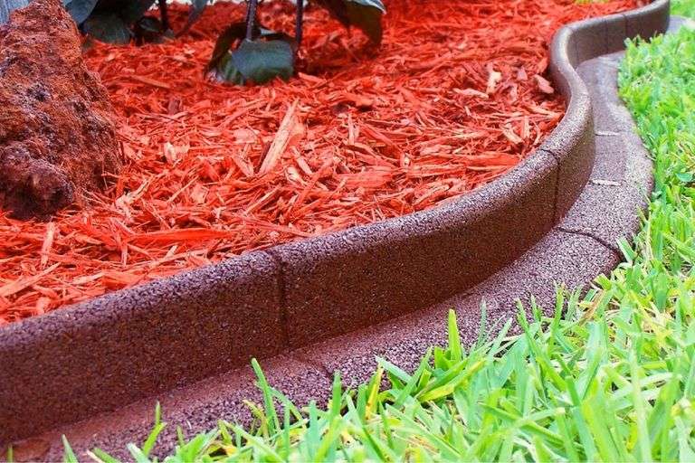 48"x3" Brickface Red Rubber Landscape Edging Section