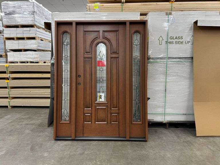 Classic Exterior Fiberglass 1-3-1 280D Center Arch with 2 Matching Sidelites Door RH