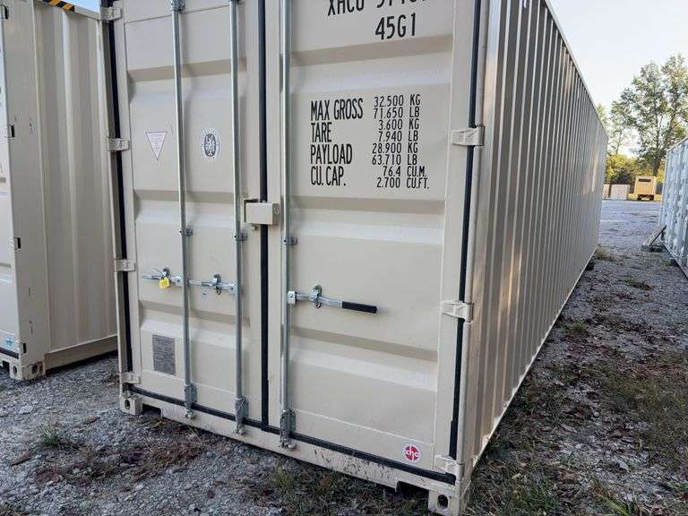 1Trip 40 ‘ Shipping / Storage Container, Doors On End, Dry Inside,  Consignor Will Deliver For A Fee, Container #XHCU 571673 4, 2 holes in the Floor, Manufactured Date 5/25