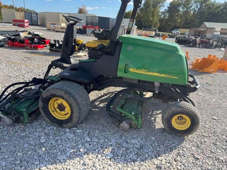 John Deere 3220 C Turf Mower, 9’ Mow width, Yanmar 32 hp Diesel Engine, TIres in Good Condition, 4 wd, Approx 2100 hours, Engine Starts but has fuel issues and then shuts down,