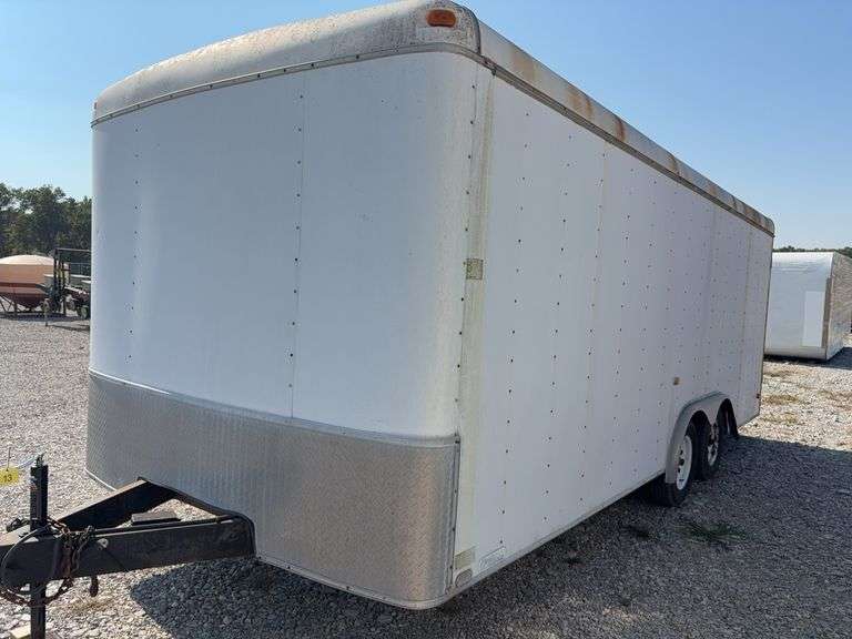 (TITLE) 20’ Southwest Express Box Trailer, Model 48B, 2001, Fold down Back Ramp, Man Door on Passenger Side, New Jack Stand, Inside Floor and Walls in Good Condition, No Signs of Roof Leaks, Tire Tread 50%, Rust on Back Bumper, 8’-5” wide, Some Surface Rust on Roof and Side Walls, Titled in State of Tennessee.
