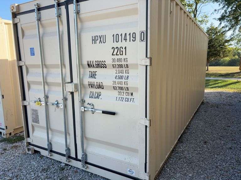 1 Trip 20‘ Shipping / Storage Container, Doors On End, Good Floor , Dry Inside,  Consignor Will Deliver For A Fee, Container # HPXU 101419 0, Manufacture Date 6/25