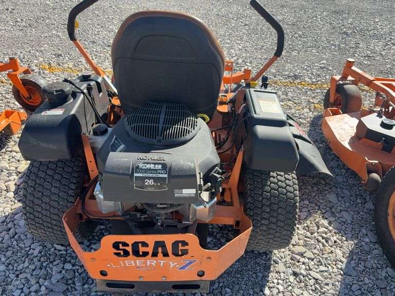 Scag Liberty Z Mid Mount Mower, 61” wide Cut, 486 engine hours, Kohler 26 HP Gas Engine, Starts and Runs,