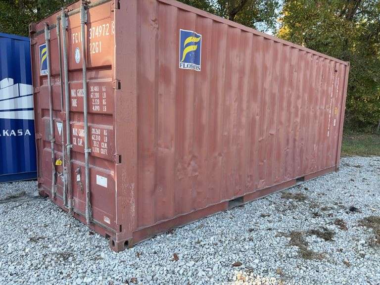 Used 20‘ Shipping / Storage Container, Doors On End, Good Floor , Dry Inside,  Consignor Will Deliver For A Fee, Container #FCIU 374972 8, 3 Sides are Dented Up,