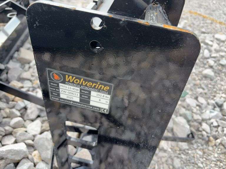 Unused Wuxi Wolverine PFF3-13-45W, Pallet Fork Backs (only) with Brick Guard