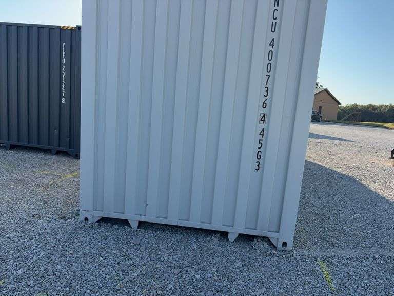 40’ WUXI 2 Side Doors and 1 Back Door Container, 40' long x 8' wide,
1 ea. Back Doors measures 102" tall X 92" wide,
2 ea. Side Doors  measures  98" tall X 110” wide,
inside dimension 89” wide,
Tie down anchors on inside of container,
Minor floor scratches on inside, minor wall scratches and dents, 
All doors have weatherstripping, 
1 time use,
Has vents on side walls, 
Container # ZNCU 400736 4