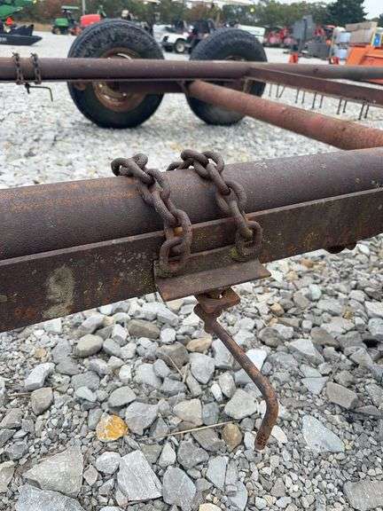 28’ Implement Trailer Frame, Wheels Are Splayed, No Deck, Parts Or Project.