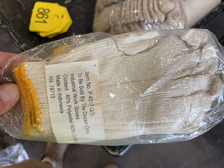 Lot De 6 Paires De Gants De Travail Maille - 40% Coton 60% Polyester - Taille S