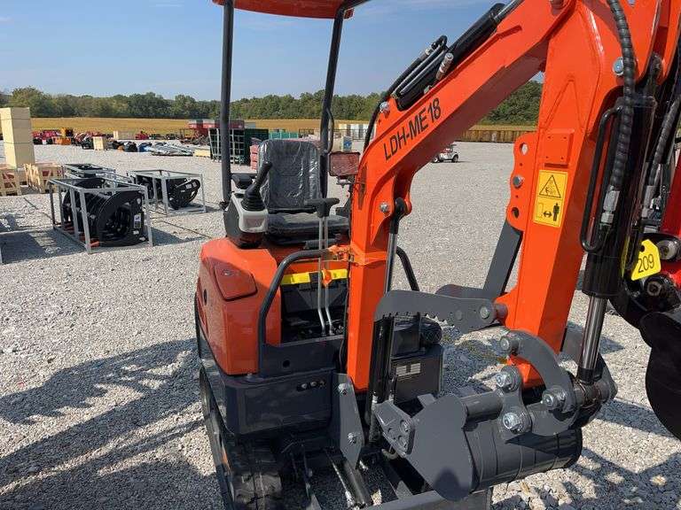 Unused Wuxi Land Hero Mini Excavator LDH-18, 7” wide Rubber Tracks, Mechanical Thumb, 15 Hp, Gas, 16” Wide Bucket w/ 3 teeth, Blade is 39” wide, Auxicillary remotes on boom, Pilot Controls, Rear Door Engine Maintenance,