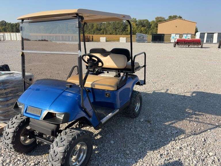 1993 E-Z-Go Gas Golf Cart, New Meter put In Last Year shows 10 Hrs, New Switch, Play with Key to Start Sometimes, Does Run, Good Looking Cart, Tires in Good Condition, Aluminum Wheels, No Tears or Rips in Vinyl, Windshield and Canopy Roof, Will Quit Running After It Warms Up. Buy It That Way.