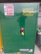 JustRite 90 Gallon Flammable Cabinet, Manual Close Doors, 2 Shelves, Green Color