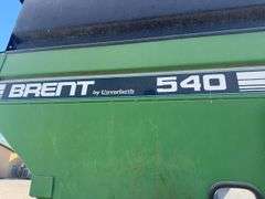 Brent By Unverferth 540 Gravity Wagon, Lights, Surge Brakes, Adjustable Tongue, Chute Light, 425/65R22.5 Rubber On (8) Hole Rims, Consignor States It Sat At The Bin To Catch Grain For The Auger. Heavy Duty Wagon With No Cracks Or Non Factory Welds. Mike Shelton 217 825-7092
