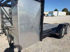 (TITLE) 1992 Shop Built Gooseneck  Car Hauler, 16’ Long, 89” Inside Fenders, 3000# Axels, Excellent   225/75R15 Transmaster Tires, Needs Lights, Aluminum Tool Box, (2) Light Duty Aluminum Ramps