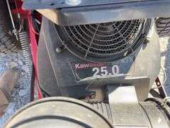 Country Clipper Mid Mount Mower, 60” deck, Kawasaki 25Hp Gas Engine, Pilot Control, Tires in Good Condition, 385 hours,