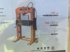 Unused Wuxi LandHero 100 Ton Capacity Hydraulic Shop Press, 11” Ram Stroke, 100-125 PSI Air Pressure, Model LDH-SP100