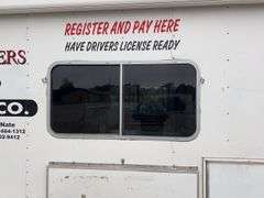 (TITLE) Auction Clerking Trailer, 2000 Model, Star Fire, Clerking Window/ Counter On Both Sides, Air Conditioner Needs Work, Lights Work,Bathroom And Propane Furnace, Storage Cabinets, Clean Low Mile Trailer. Good Tires, No Water Leak Marks On Ceiling, Electric Jack, 2 5/16 “ Ball Hitch