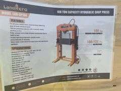Unused Wuxi LandHero 100 Ton Capacity Hydraulic Shop Press, 11” Ram Stroke, 100-125 PSI Air Pressure, Model LDH-SP100