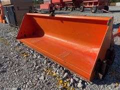 Kubota Loader Bucket Quick Attach 7’ wide, Skid Shoes welded on Sides of Bucket, Good Cutting Edge,