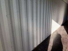 40’ WUXI 2 Side Doors and 1 Back Door Container, 40' long x 8' wide,
1 ea. Back Doors measures 102" tall X 92" wide,
2 ea. Side Doors  measures  98" tall X 110” wide,
inside dimension 89” wide,
Tie down anchors on inside of container,
Minor floor scratches on inside, minor wall scratches and dents, 
All doors have weatherstripping, 
1 time use,
Has vents on side walls, 
Container # ZNCU 400736 4