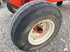 300 Bushel Gravity Wagon, Lights, 12.5 L 16 Flotation Tires, Extending Tongue, Galvanized Side Boards, Repainted Orange, 8 Hole Hubs, Rocking Bolster On Front, Nice Wagon