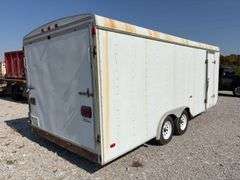 (TITLE) 20’ Southwest Express Box Trailer, Model 48B, 2001, Fold down Back Ramp, Man Door on Passenger Side, New Jack Stand, Inside Floor and Walls in Good Condition, No Signs of Roof Leaks, Tire Tread 50%, Rust on Back Bumper, 8’-5” wide, Some Surface Rust on Roof and Side Walls, Titled in State of Tennessee.