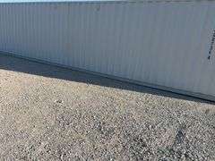 40’ WUXI 2 Side Doors and 1 Back Door Container, 40' long x 8' wide,
1 ea. Back Doors measures 102" tall X 92" wide,
2 ea. Side Doors  measures  98" tall X 110” wide,
inside dimension 89” wide,
Tie down anchors on inside of container,
Minor floor scratches on inside, minor wall scratches and dents, 
All doors have weatherstripping, 
1 time use,
Has vents on side walls, 
Container # ZNCU 400736 4