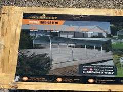 Unused LandHonor 11’ x 19’ All Steel Carport With 10’ Open Sidewalls, 30Ga Roof Panels, 19Ga Square Steel, Color Charcoal Grey, Model LHR-CP1119