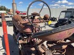 Farmall M, Starts and Runs, Dead Battery, Rear Hydraulics, 540 PTO, Paint is Faded with Surface Rust, Tires Hold Air, Front Wheels have weights, Rear Wheels have weights,