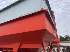 300 Bushel Gravity Wagon, Lights, 12.5 L 16 Flotation Tires, Extending Tongue, Galvanized Side Boards, Repainted Orange, 8 Hole Hubs, Rocking Bolster On Front, Nice Wagon
