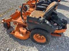 Scag Tiger Cub, 48” wide Cut, New Vanguard 23 hp Gas Engine, 126 engine hours, no choke Handle, Starts and Runs, Choke Lever is on Back Of Motor, Needs Battery,