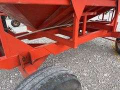 300 Bushel Gravity Wagon, Lights, 12.5 L 16 Flotation Tires, Extending Tongue, Galvanized Side Boards, Repainted Orange, 8 Hole Hubs, Rocking Bolster On Front, Nice Wagon