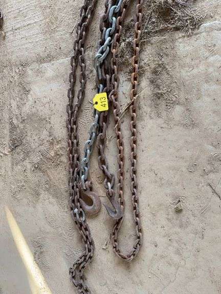 (3) 10’-16’ 3/8 & 1/2” Log Chains W/ Hooks