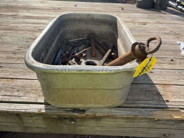 Aluminum Tray with Misc. Pins and wrenches,