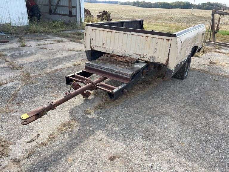 Dodge Prospector 8’ Pick Up Bed Trailer, Tires are Flat, Rims are Rusted Out, Bed has Surface Rust, Pin Hutch,  NO TITLE