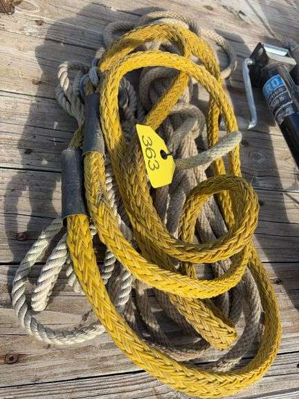 15’ 1/2” Nylon Rope & 30’ 5/8” Cotton Rope, 12’-6” Snatch Rope with Hooks on ea. End,