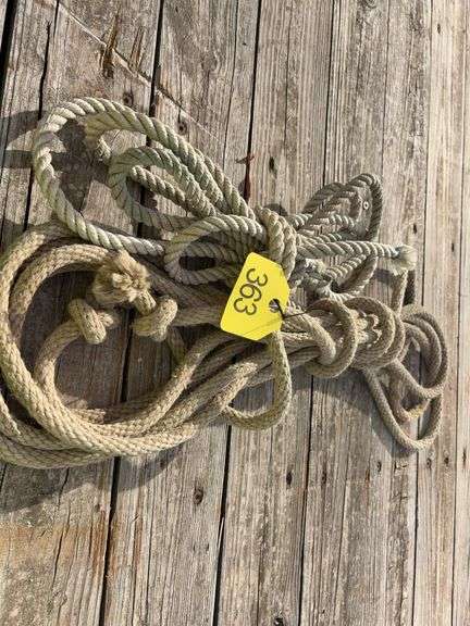 15’ 1/2” Nylon Rope & 30’ 5/8” Cotton Rope, 12’-6” Snatch Rope with Hooks on ea. End,