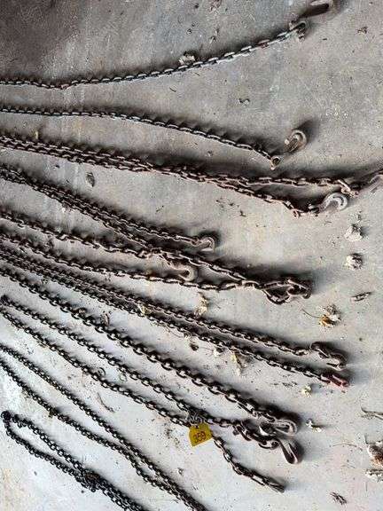 (8) 10’-12’ light Duty Log Chains W/Hooks