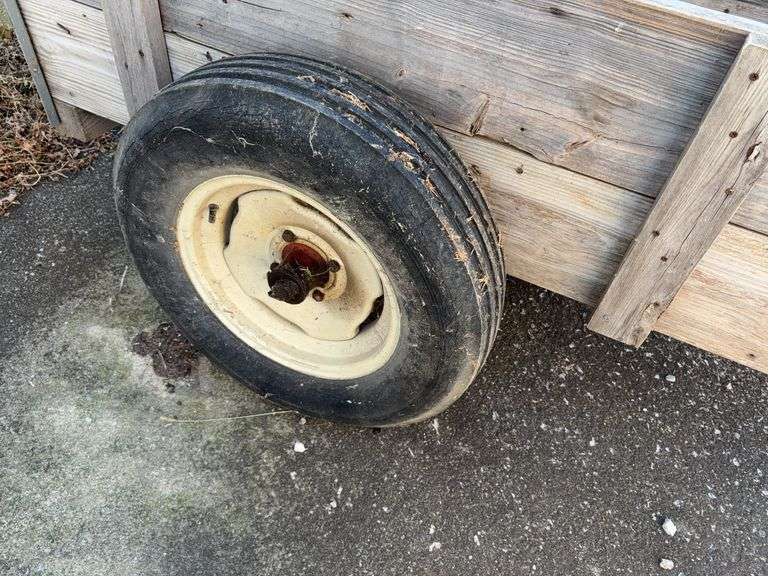 Homemade 2 Wheel Trailer, Tires are Worn and Flat, Drawbar Hitch, Bed is 6’ long x 37” wide,