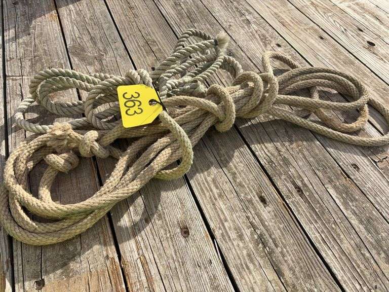 15’ 1/2” Nylon Rope & 30’ 5/8” Cotton Rope, 12’-6” Snatch Rope with Hooks on ea. End,