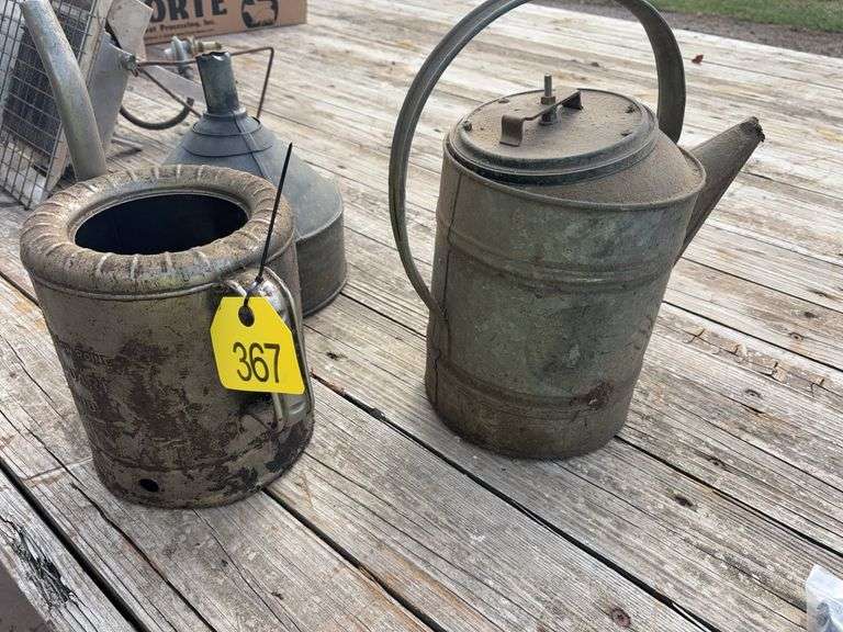 5 Quart Swing Spout Oil Can, 2 Gal Galvanized Watering Can, Galvanized Funnel,