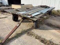Hay Frame Wagon, 18’ Bed Length x 8’ Wide, Deck is Rotten, Steel Frame, Tongue has been extended, Tires are Dry Rotted, Steel Frame is rusted out by Back Axke,