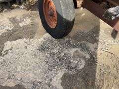 Hay Frame Wagon, 18’ Bed Length x 8’ Wide, Deck is Rotten, Steel Frame, Tongue has been extended, Tires are Dry Rotted, Steel Frame is rusted out by Back Axke,