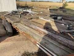 Homemade Flat Bed Trailer, No Title, 20’ Long x 9’ wide, Wood Deck is rotted,  (2) Mobile Home Axles, (3) Tires hold Air, (1) Tire is Flat,