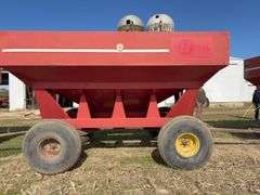 E-Z Trail Grain Wagon Model 3400, Hopper Door Does Operate, Tires Hold Air, 20% Tread Left, 300 Bushel,