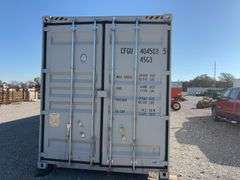40’ AGT 4 Side Doors and 1 Back Door Container, 40' long x 8' wide,
1 ea. Back Doors measuresds 102" tall X 92" wide,
4 ea. Side Doors  measures  98" tall X 92" wide,
inside dimension 89” wide,
Tie down anchors on inside of container,
Minor floor scratches on inside, minor wall scratches and dents, 
All doors have weatherstripping, 
1 time use,
Has vents on side walls, 
Container # CFGU4045035