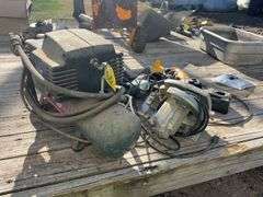 (2) 3/8” Electric Drills, (1) 1/4” Electric Drill, Dewalt Sawzall, 1.5 Hp Air Compressor, Dewalt Battery Operates 14.4v Right Angle Drill, Dewalt Charger 7.2v-18v, Electric 7 1-4” Power Saw,