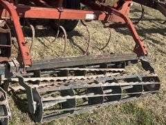 Kewanee Field Cultivator, 18’ Wide, Hydraulic Folding, Rolling Baskets in Back, Shovels Are Worn and Some Missing, 11L-15 SL Tires Fair Some Have Cracks, Hydraulic Lines Need Attention