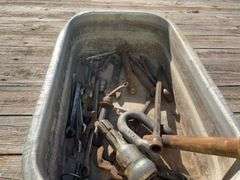 Aluminum Tray with Misc. Pins and wrenches,