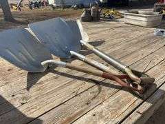 (3) Aluminum Scoop Shovels Wood Handles, (2) #14   (1) #12